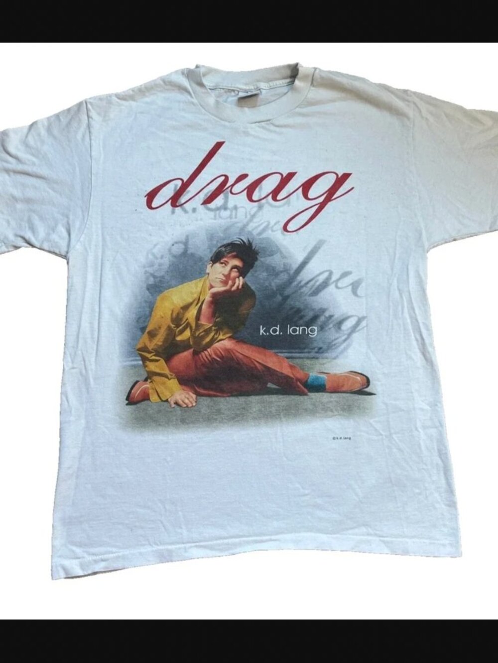 Vintage Original k.d. lang Drag Tour White T-Shirt Unisex Large
